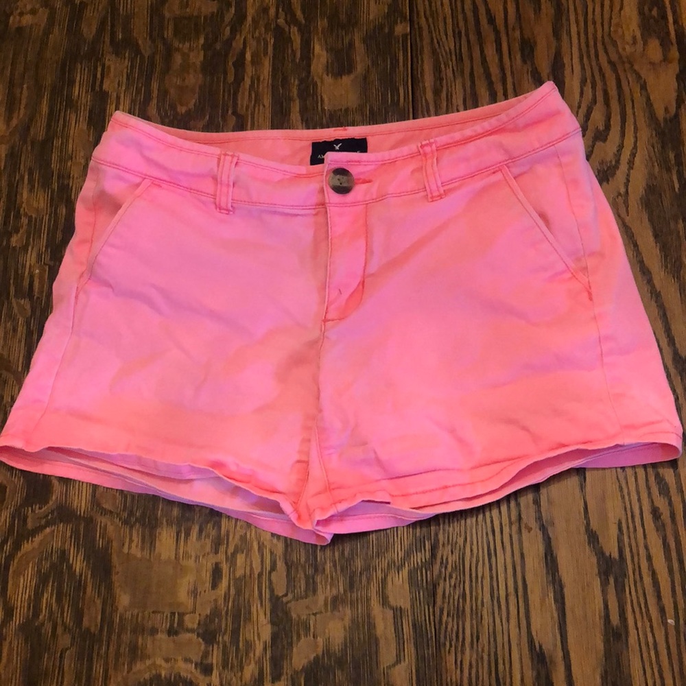 American Eagle pink jean shorts